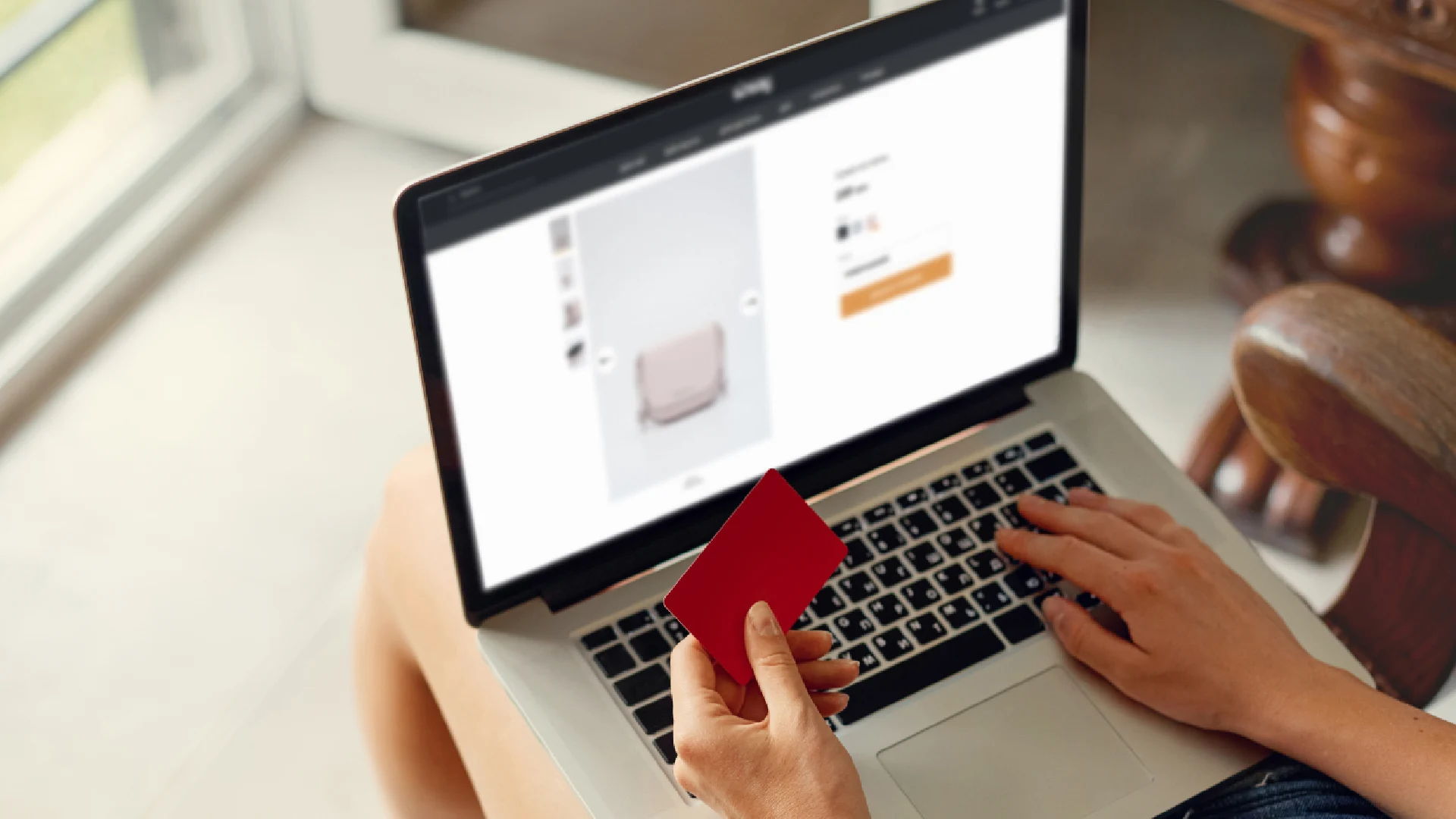 Women performing online shopping on laptop