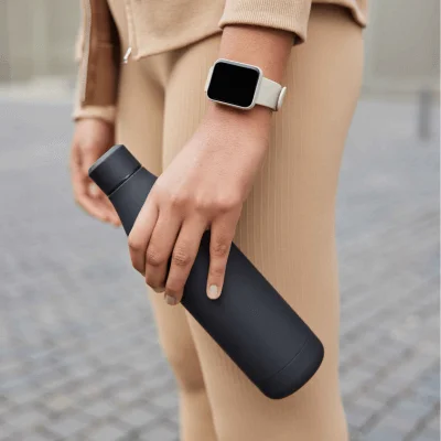 sports bottle and watch