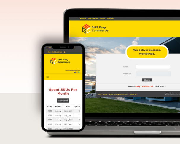 Easy Commerce fulfillment platfrom laptop and mobile mock up